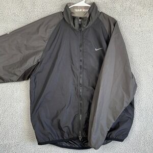 VINTAGE Nike ACG Jacket Full Zip Mens XL Black Gray Lightweight Windbreaker Logo